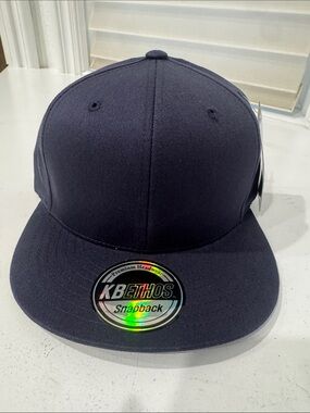 New KBETHOS Navy Flat-Brim Snapback Hat